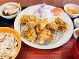 筆者の選んだ「香味唐揚げと揚げ茄子小鉢」セット（筆者撮影）
