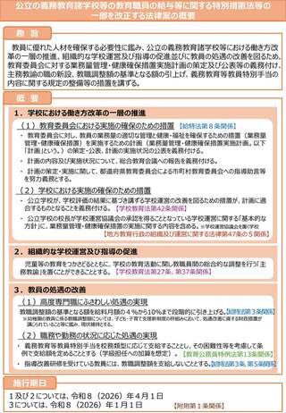 出所：文科省「公立の義務教育諸学校等の教育職員の給与等に関する特別措置法等の一部を改正する法律案」