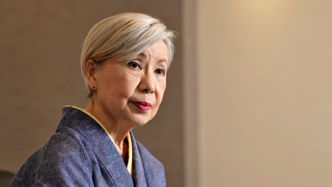 テレビ朝日株主総会に込めた思いを語る田中優子前法政大学総長（撮影／梅谷秀司）