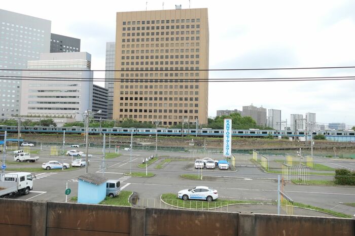 引き上げ線から見たアリーナ建設予定地。