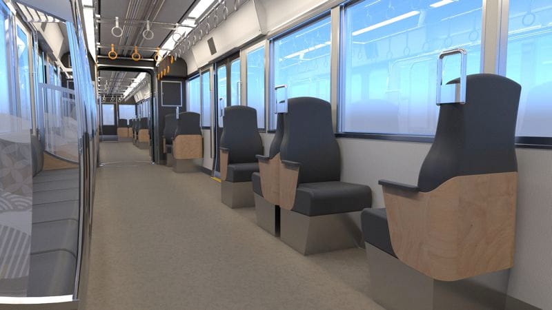 700形の車内イメージ、鎌倉ストーングレー（画像：江ノ島電鉄）