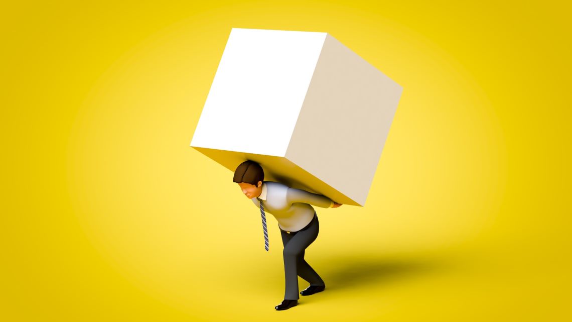 重圧に耐えるイメージイラスト