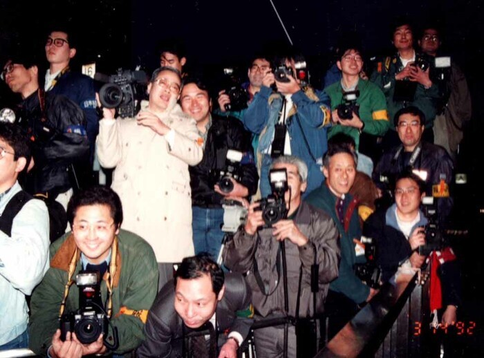 「のぞみ」運行開始初日の取材陣