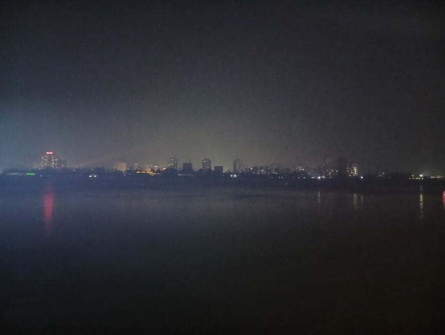 北朝鮮の夜景（筆者撮影）