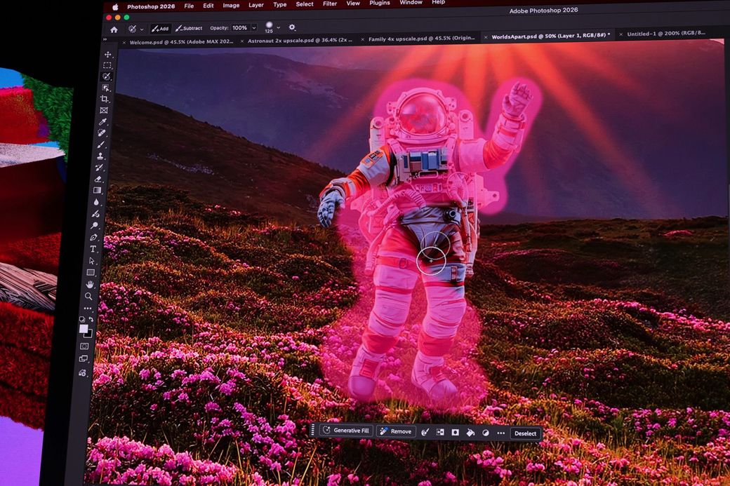 画像の操作している部分のすぐ下に現れるコンテキストタスクバーには、次に使う可能性が高いツールがいくつか表示される（写真：筆者撮影）