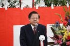 リニア安全祈願・起工式で挨拶する