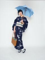 浴衣と日傘