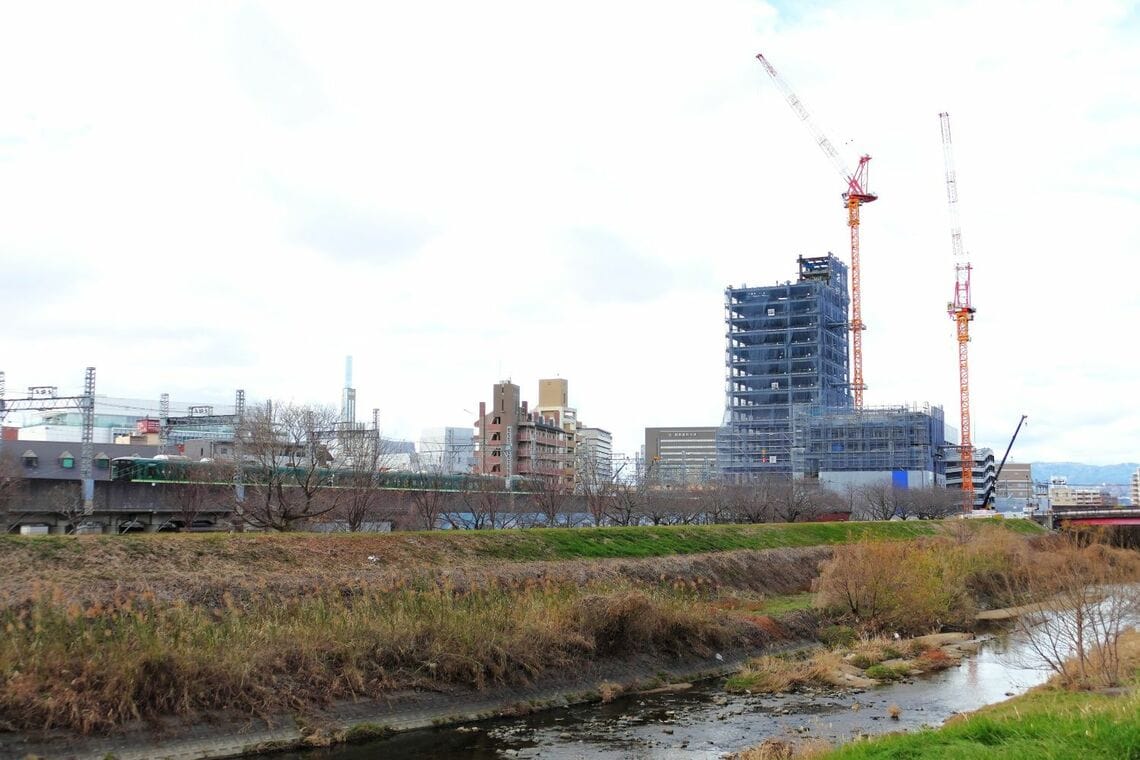 交野線と枚方市駅前の工事現場3工区