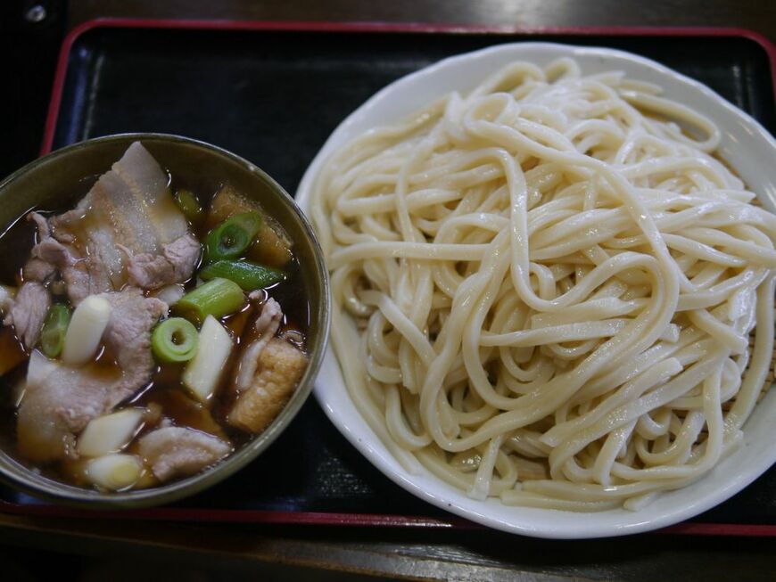 武蔵野うどん。川越市「藤店うどん」にて（筆者撮影）