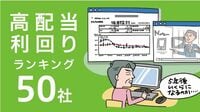 東証1部の高配当利回りランキング50社