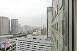 シナガワグース閉館後のホテルの窓からの眺め＝2021年10月（記者撮影）
