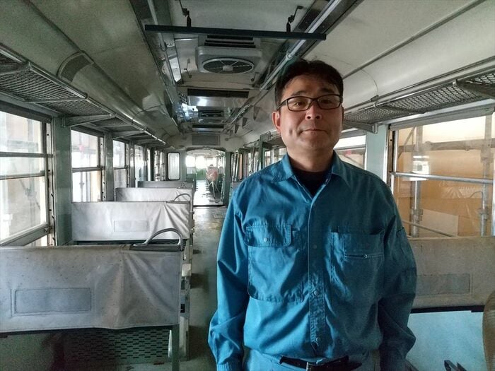 福井鉄道のベテラン整備士