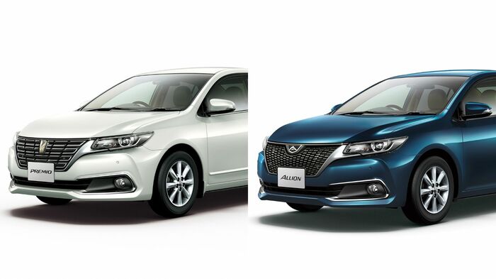 プレミオ（左）とアリオンも2021年3月末で生産終了へ
