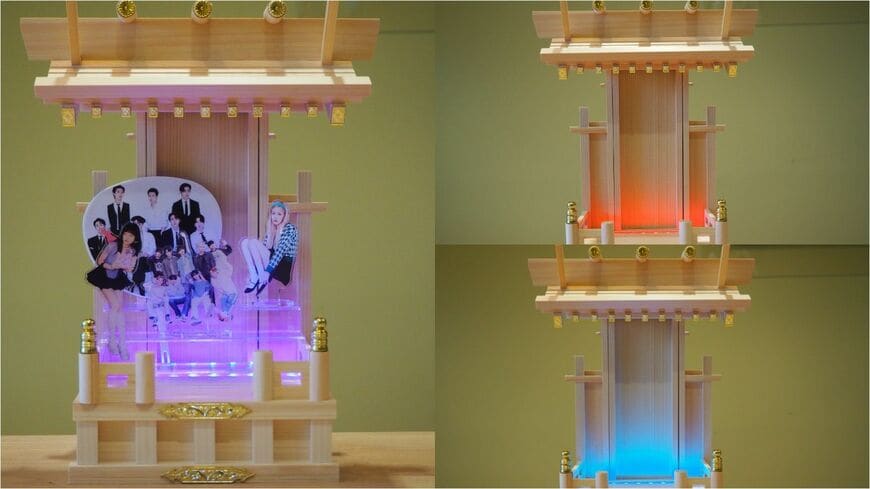 20色に光る「推し壇」（写真：編集部撮影）