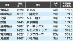 33業種別｢2023年の年間株価上昇率トップ｣企業リスト