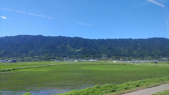 久大本線から見える耳納連山