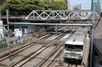 渋谷付近で地上時代の東急東横線をくぐる