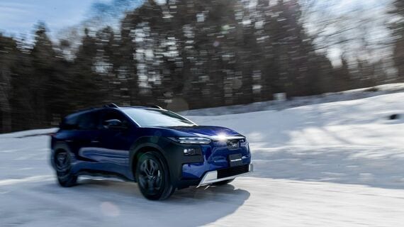 2026年4月上旬正式発表予定のスバル新型BEV「トレイルシーカー」。今回試乗した車両は、あくまでプロトタイプとなる