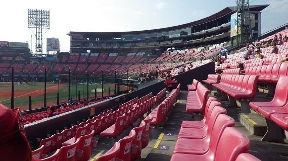 内野席からの本塁景観