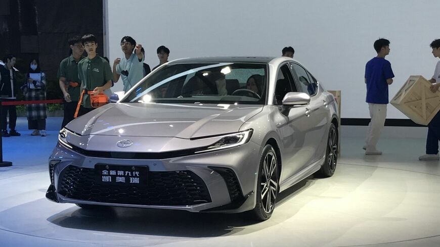 広汽トヨタが2025年モデルとした発表した新型カムリ（筆者撮影）
