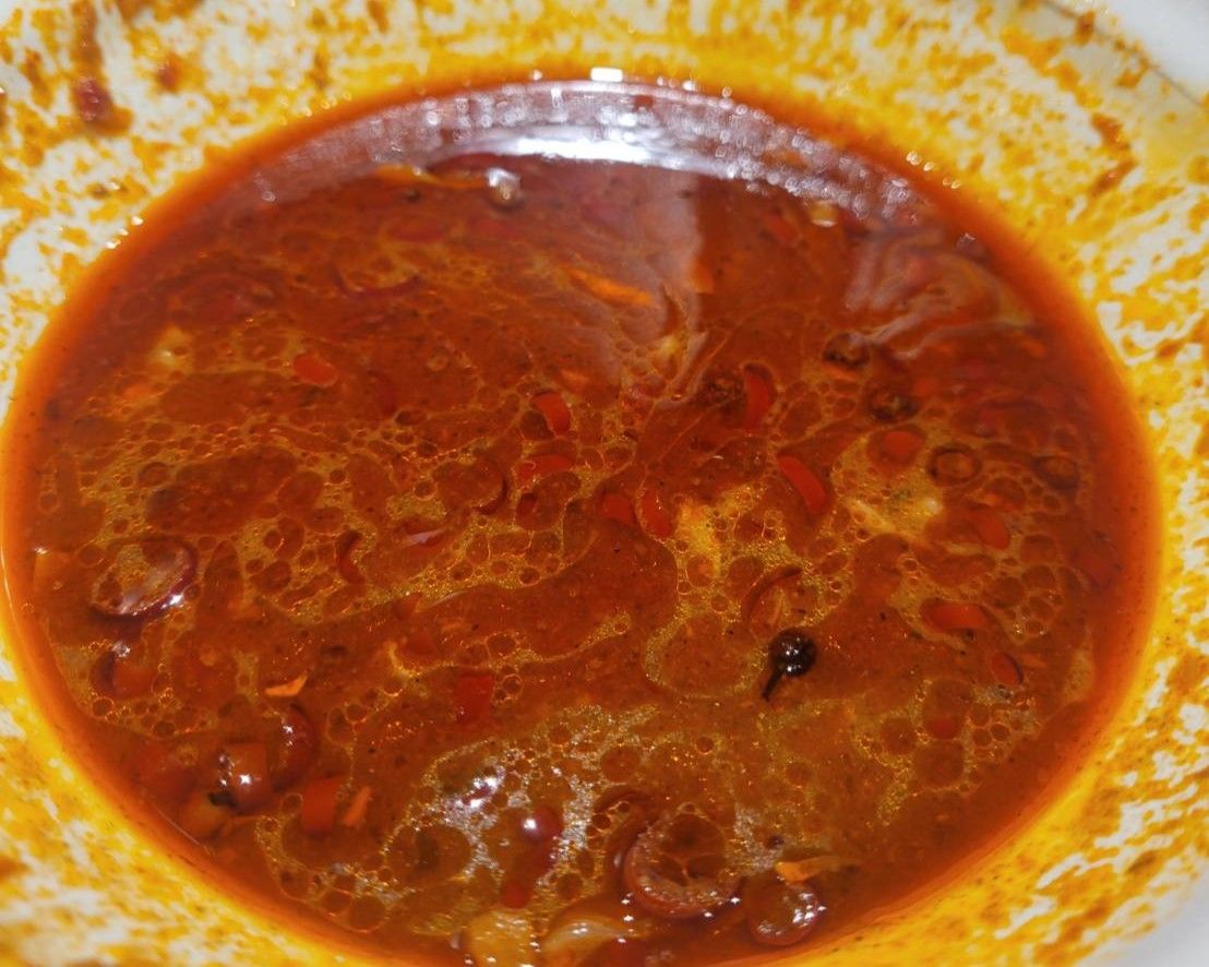 具を食べ終えたあとのスープ