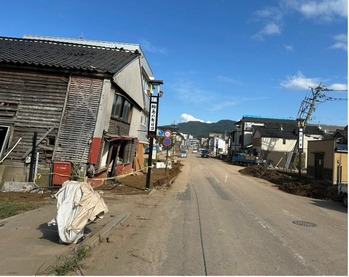 地震・水害で相次いで被害を受けた輪島市中心部・輪島市河井町