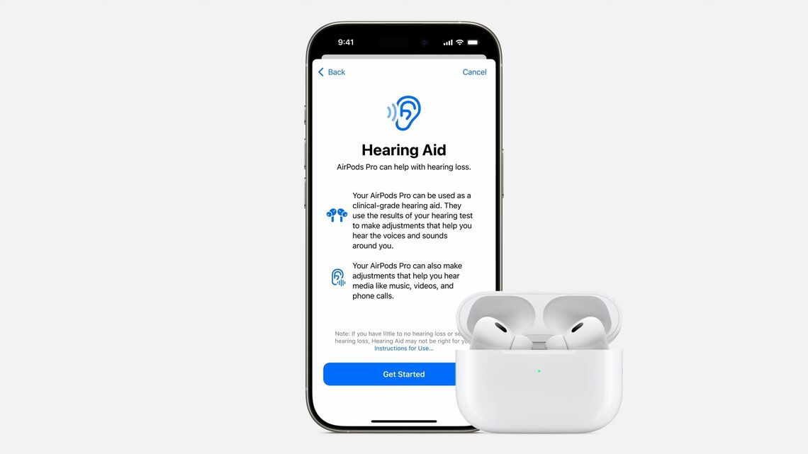 簡易的な補聴器のように使える新機能をAirPods Pro（第2世代）で導入（写真:アップル）