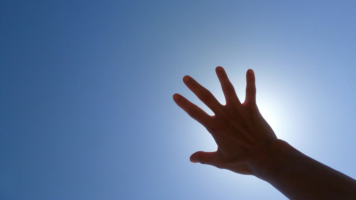 手のひらを太陽に