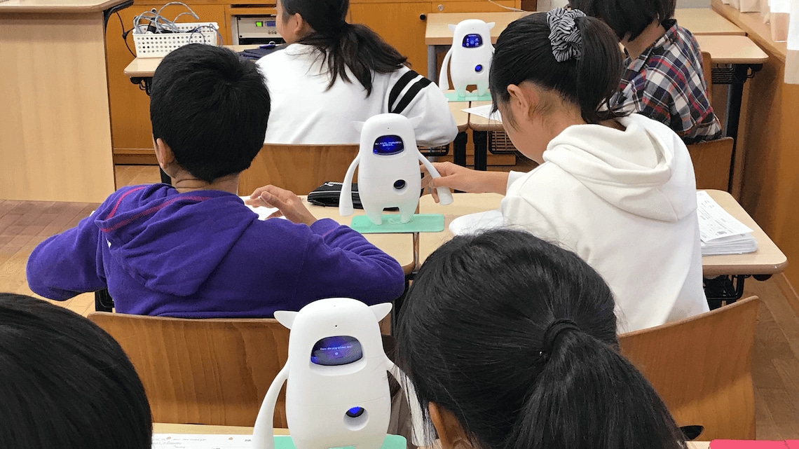 Musioを使って、自身の英語の発音をチェックしている様子（現在はコロナ禍のため、使用休止中）