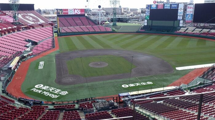 本拠地の楽天生命パーク宮城の全景。2018年3月