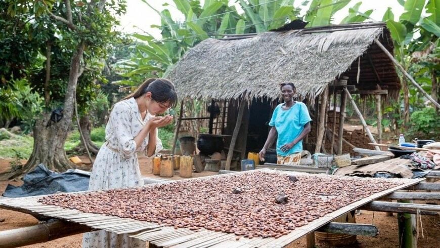 「ガーナのカカオ豆は酸味が少なくて、いろんなものに合わせやすい」と田口さん（写真：田口愛さん）