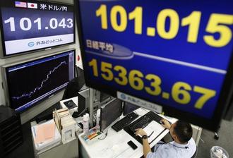 日経平均は小幅続伸、一時1万5500円回復