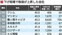 ｢逆行高！｣下げ相場で株価上昇のトップ300社 首位の企業は約1カ月で株価が2倍超に急騰