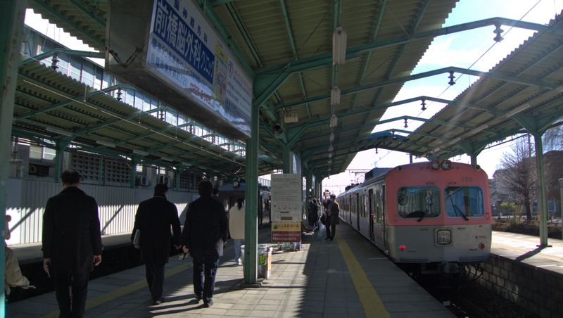 700形とデハ101。中央前橋駅（筆者撮影）