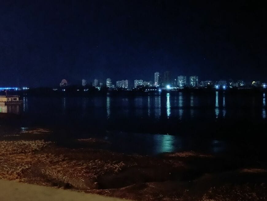 北朝鮮の夜景（筆者撮影）