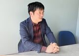 インタビューに応じる勢田朋来さん（筆者撮影）