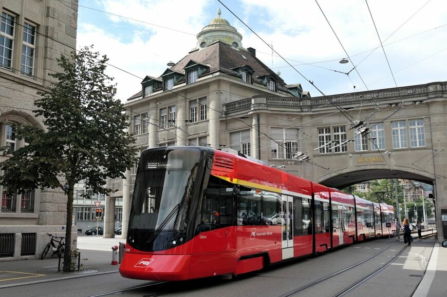 オーストリアに近いザンクトガレンのトラム（筆者撮影）