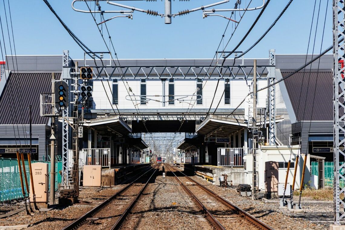 南側から見た大袋駅