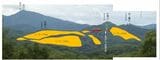 小川町里山クラブYou-Youの「第二展望台」から見た事業予定地。黄色の部分に太陽光パネルが並ぶ予定だ。（図：小川町里山クラブYou-You提供）