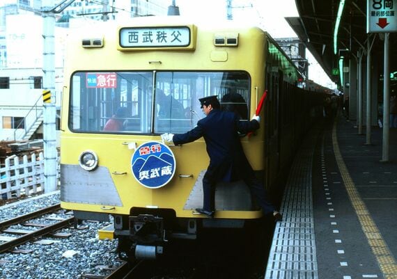 西武101系 快速急行奥武蔵 ヘッドマーク取り付け