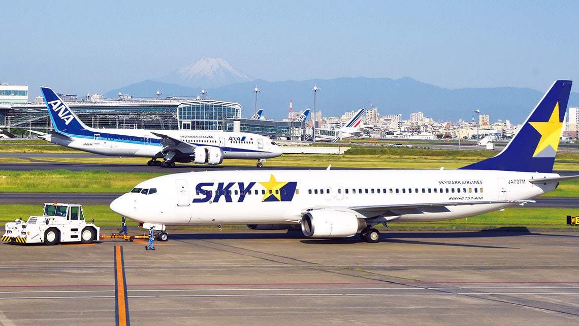 スカイマークの拠点は羽田空港。株主のANAホールディングスとの間にはすきま風が吹く（提供：Aviation Wire）