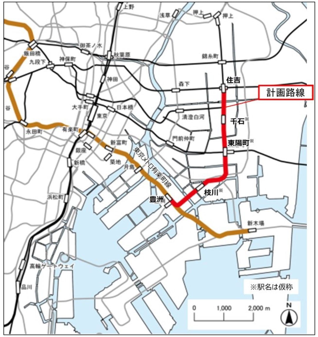 東京メトロ有楽町線の延伸計画（出所：東京都）