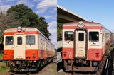 いすみ鉄道の国鉄キハ52（左）と新型キハ20（右）は酷似（筆者撮影）