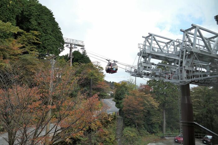 ロープウェーは早雲山と大涌谷を結び、さらに