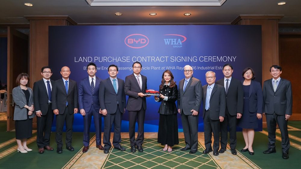 タイは中国メーカーの投資を積極的に誘致している。写真はBYDのタイ工場の土地購入式典（同社ウェブサイトより）