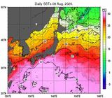 【図5：8月8日の海面水温分布図】出典：気象庁HP