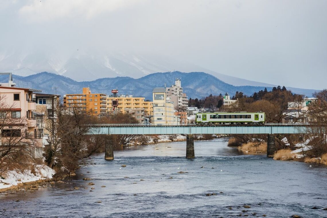 JR山田線の盛岡駅付近