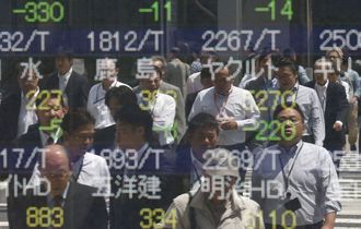 日経平均大幅続落､1万4033円で終了