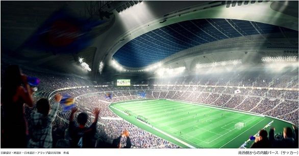 南西側からの内観パース（サッカー）