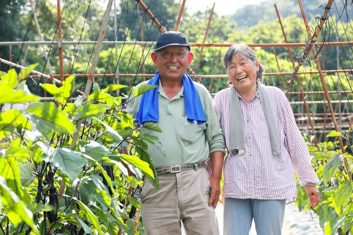 高梁で農業を営む笹田さんご夫婦。2人で丹精込めて育て